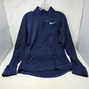 Nike Running 1/4 Zip Sweatshirt Top Blue Warm Reflective Men's Small AO2617-429